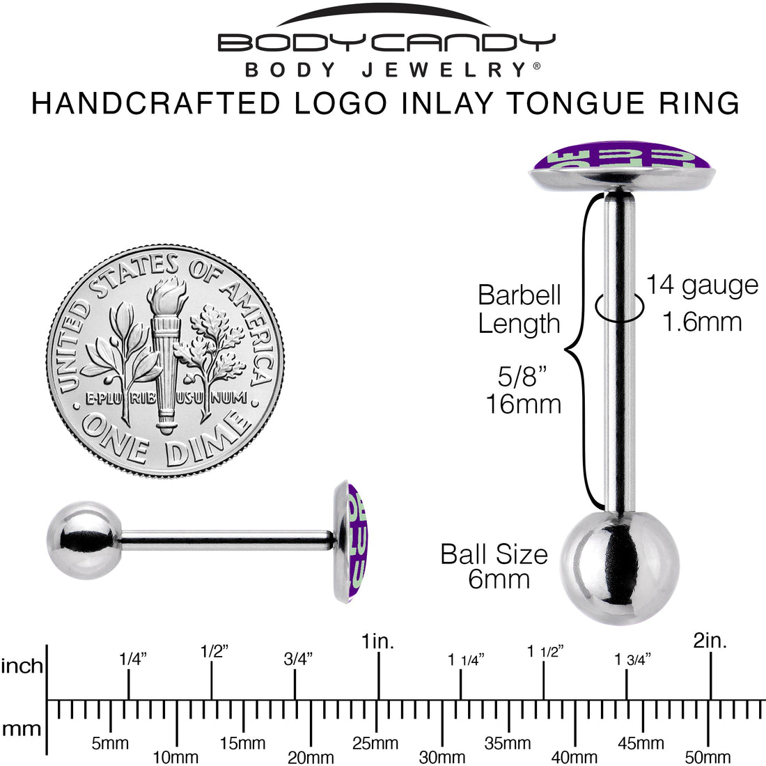 Word DELULU Barbell Tongue Ring by Onyx O