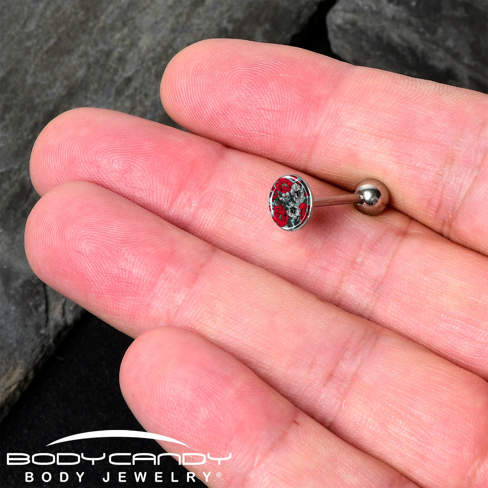 Blossom Creation Vibrant Bloom of Flowers Barbell Tongue Ring by Onyx O