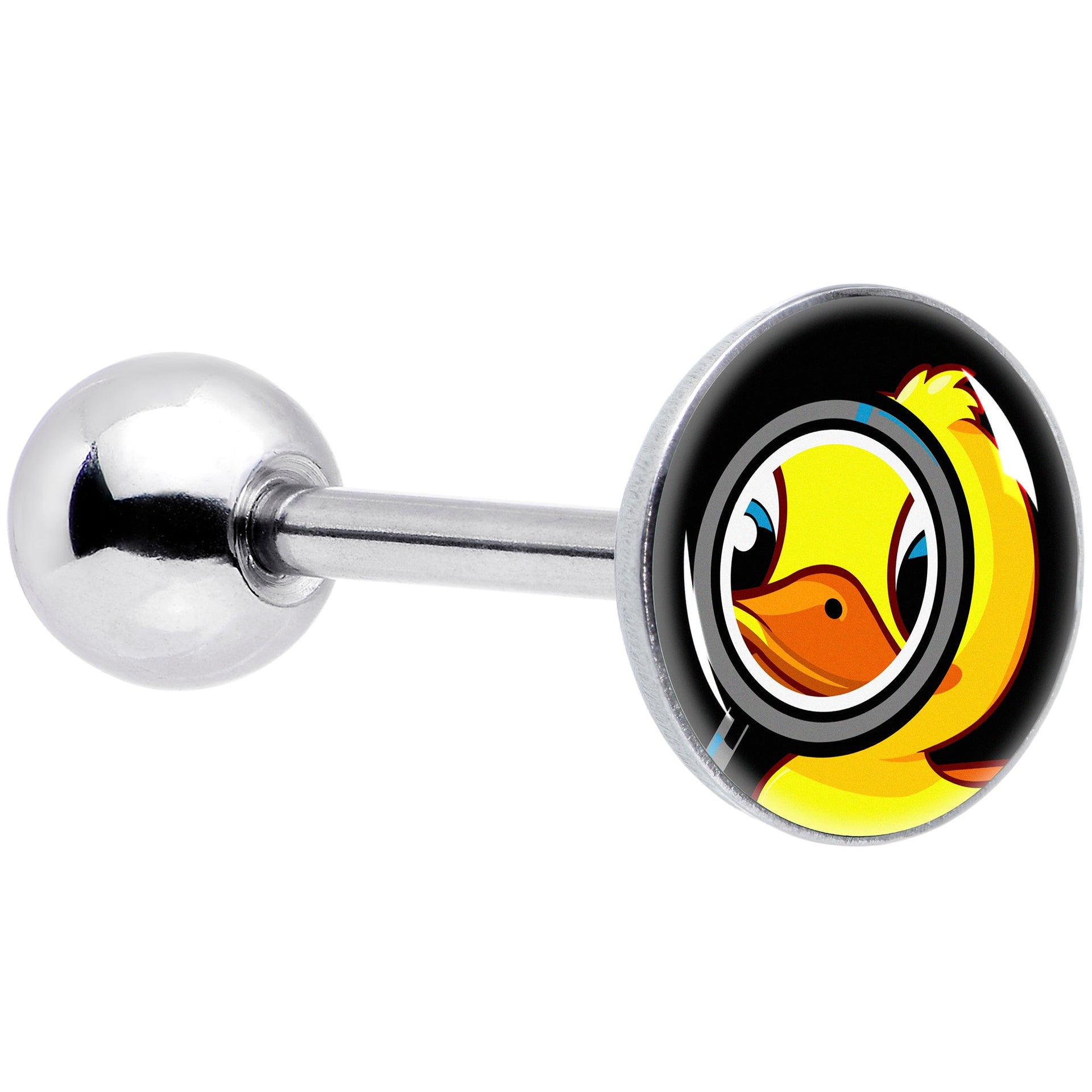 Magnified Yellow Duck Barbell Tongue Ring by Onyx O