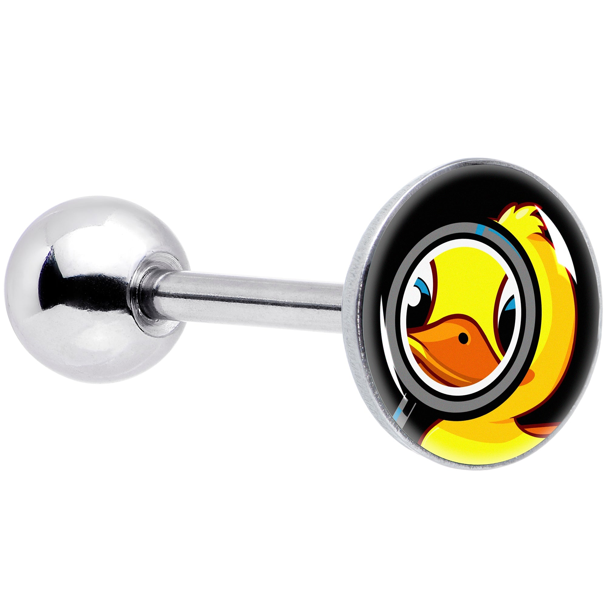Magnified Yellow Duck Barbell Tongue Ring by Onyx O