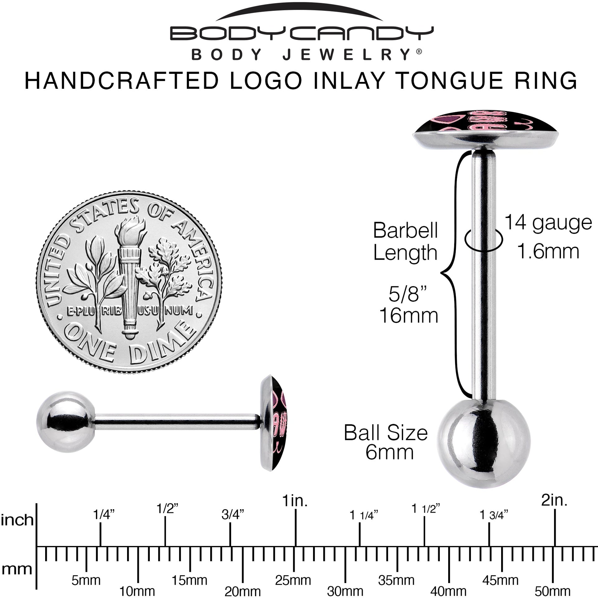 RAWR Kittly Cat Barbell Tongue Ring by Onyx O