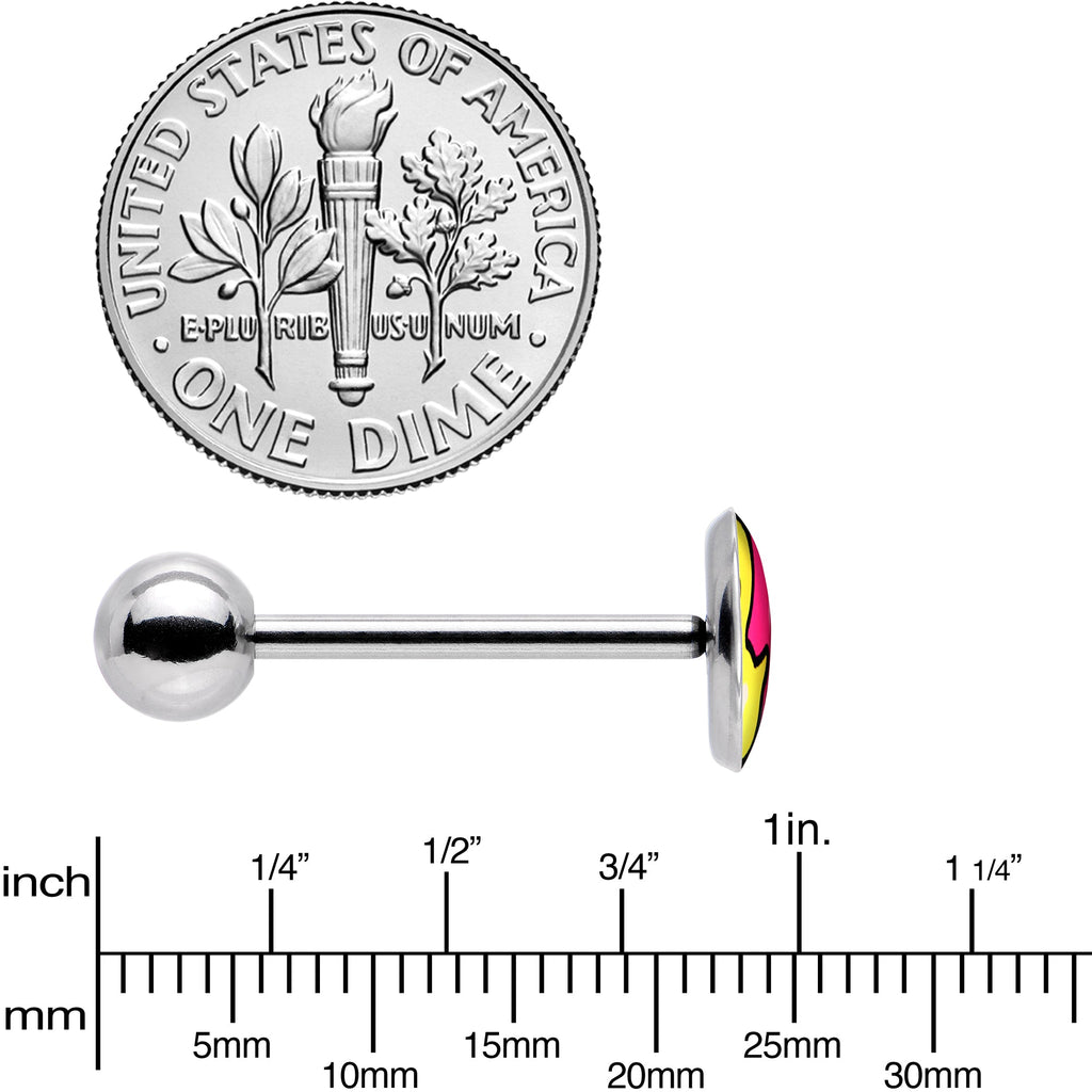 Yellow Ducky Tongue Ring Barbell in Surgical Steel