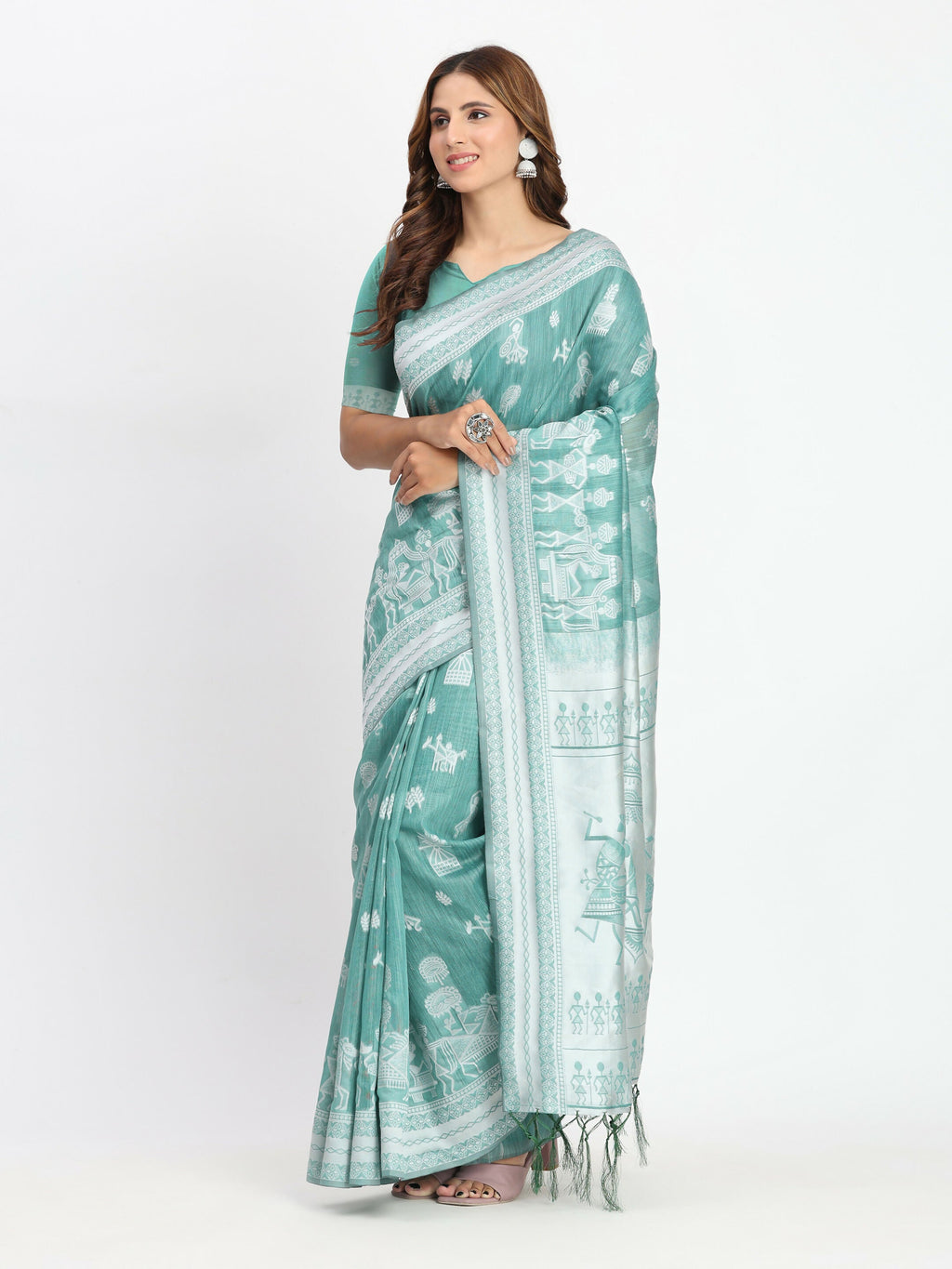 Mustard Linen Cotton Saree with Matching Blouse