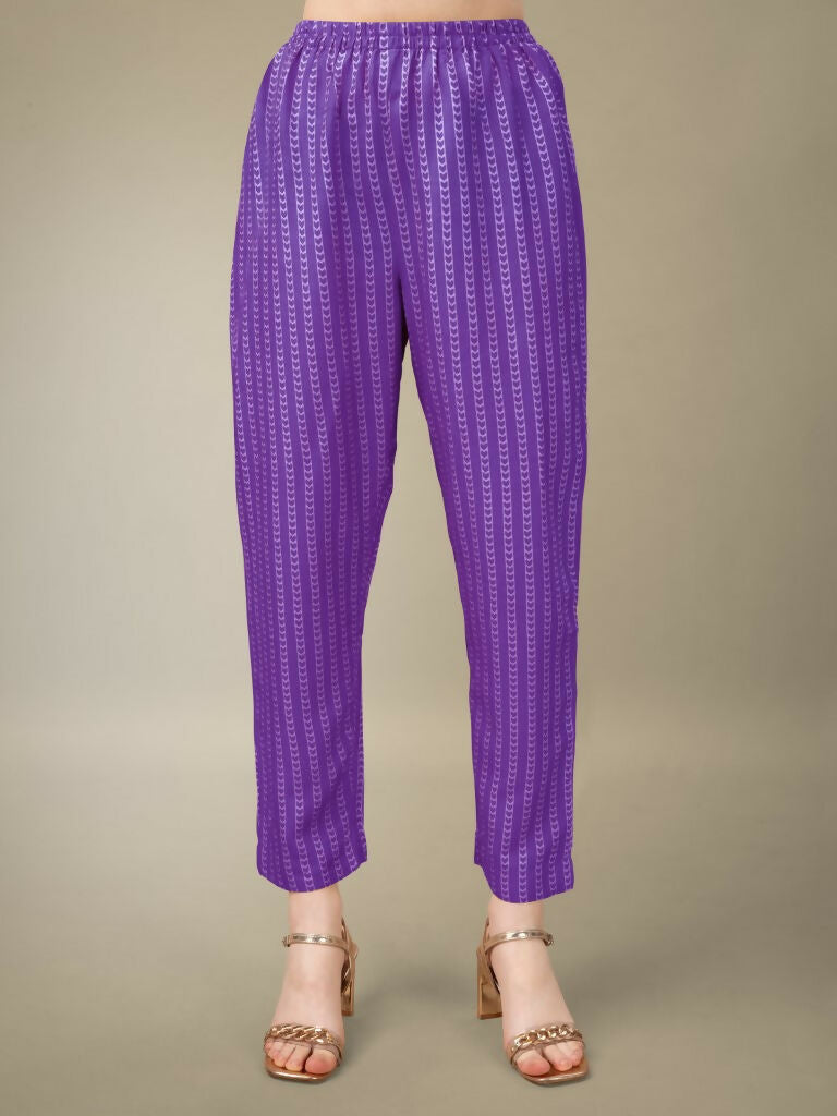 Women's Purple Rayon Embroidered Kurta Set with Sequence Work