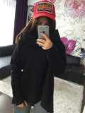 Women's Irregular High Collar Loose Fit Pullover Sweater