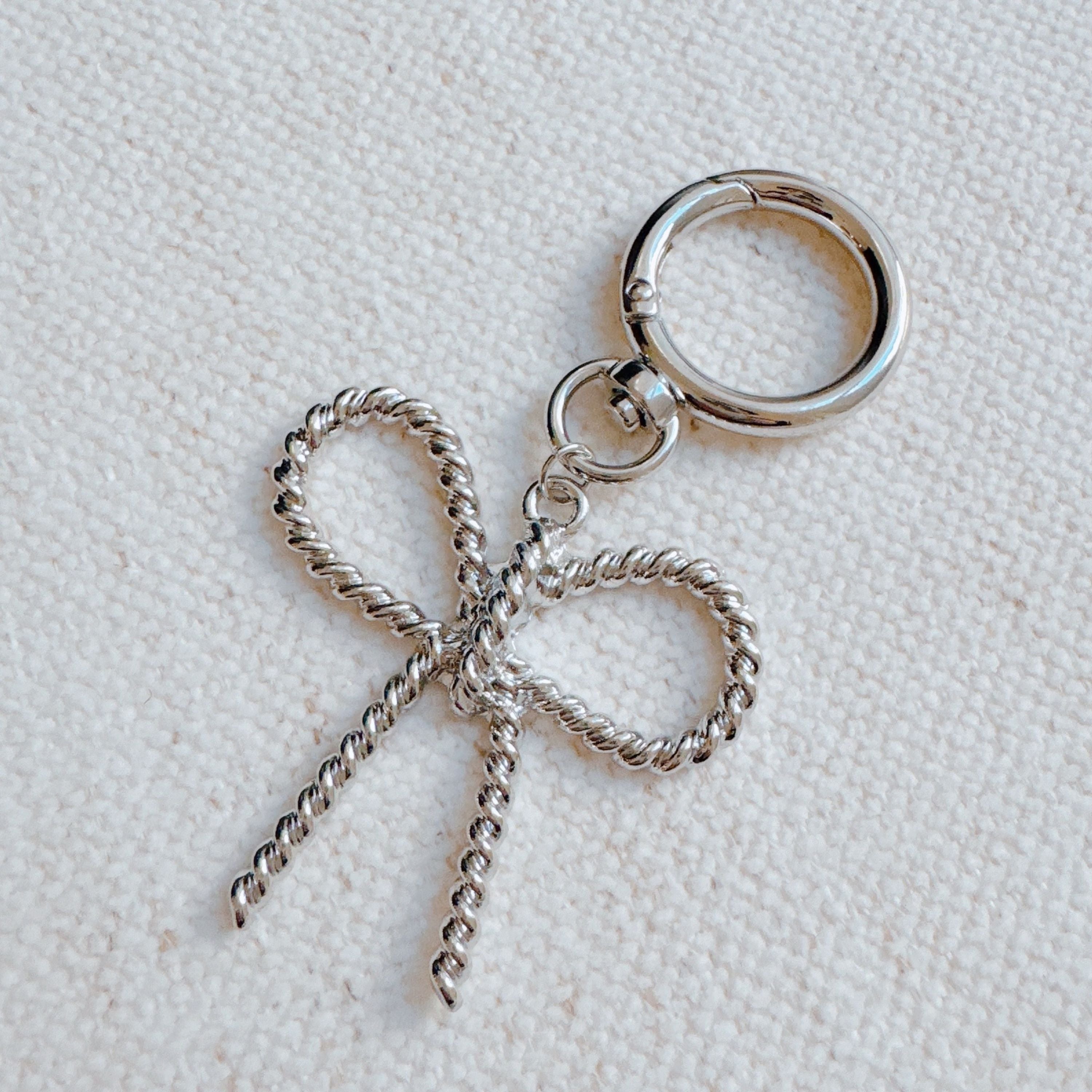 Cabled Bow Bag Charm