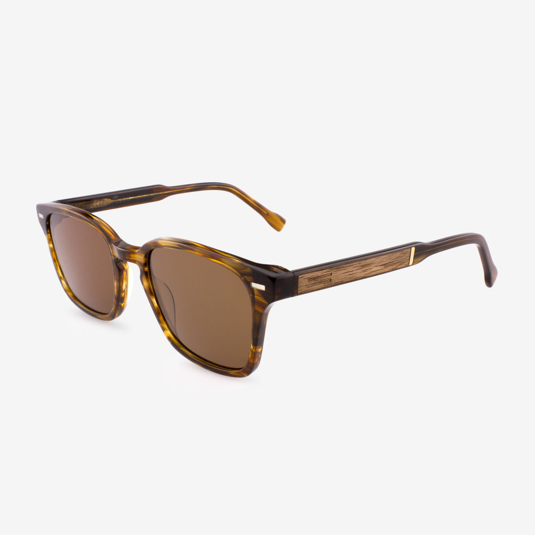 Caladesi Acetate and Wood Sunglasses with Boxy Fit
