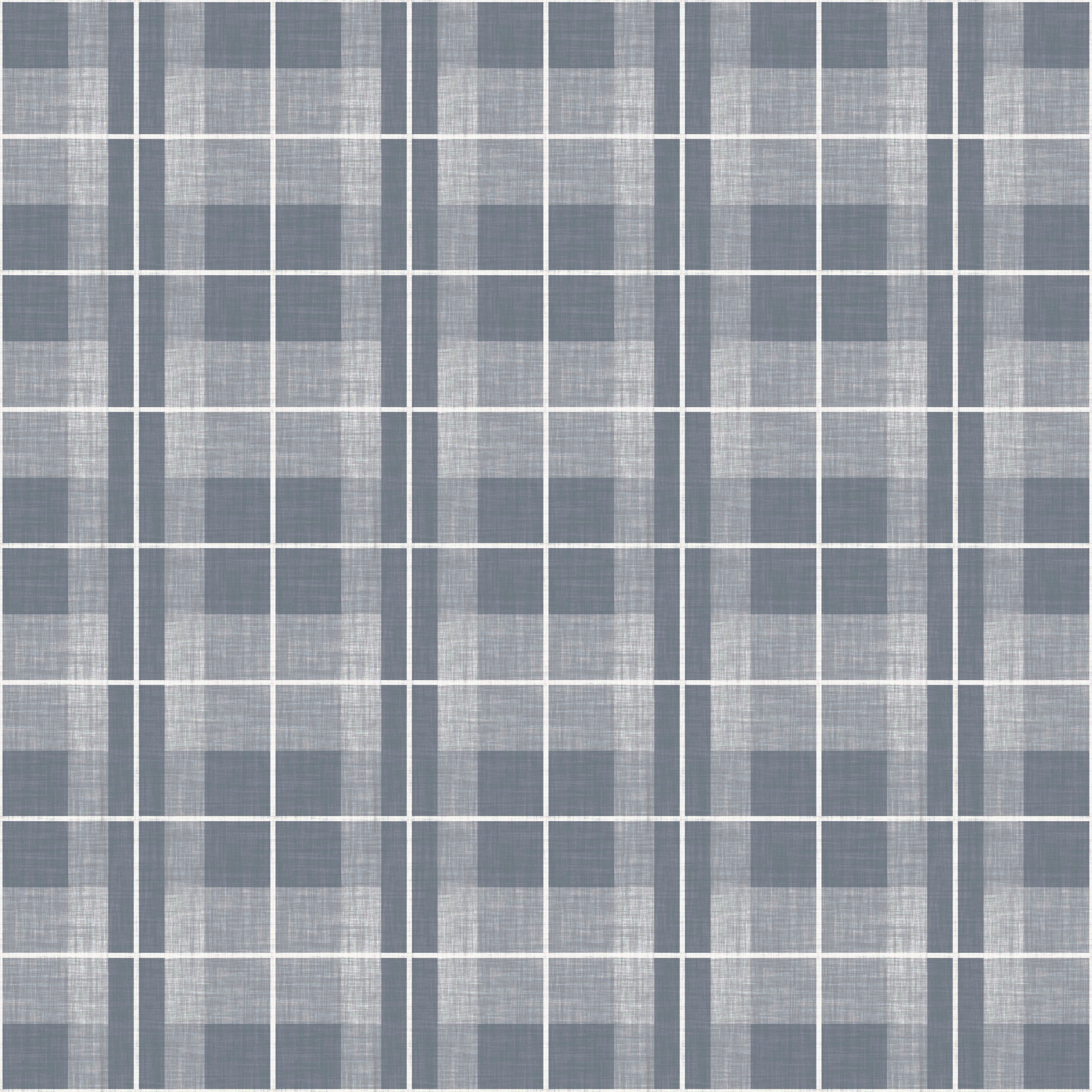 Callen Plaid Wallpaper in Blue and White