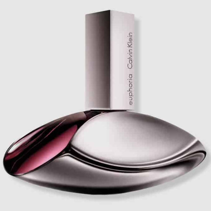 Calvin Klein Euphoria Eau de Parfum for women in a silver and purple bottle