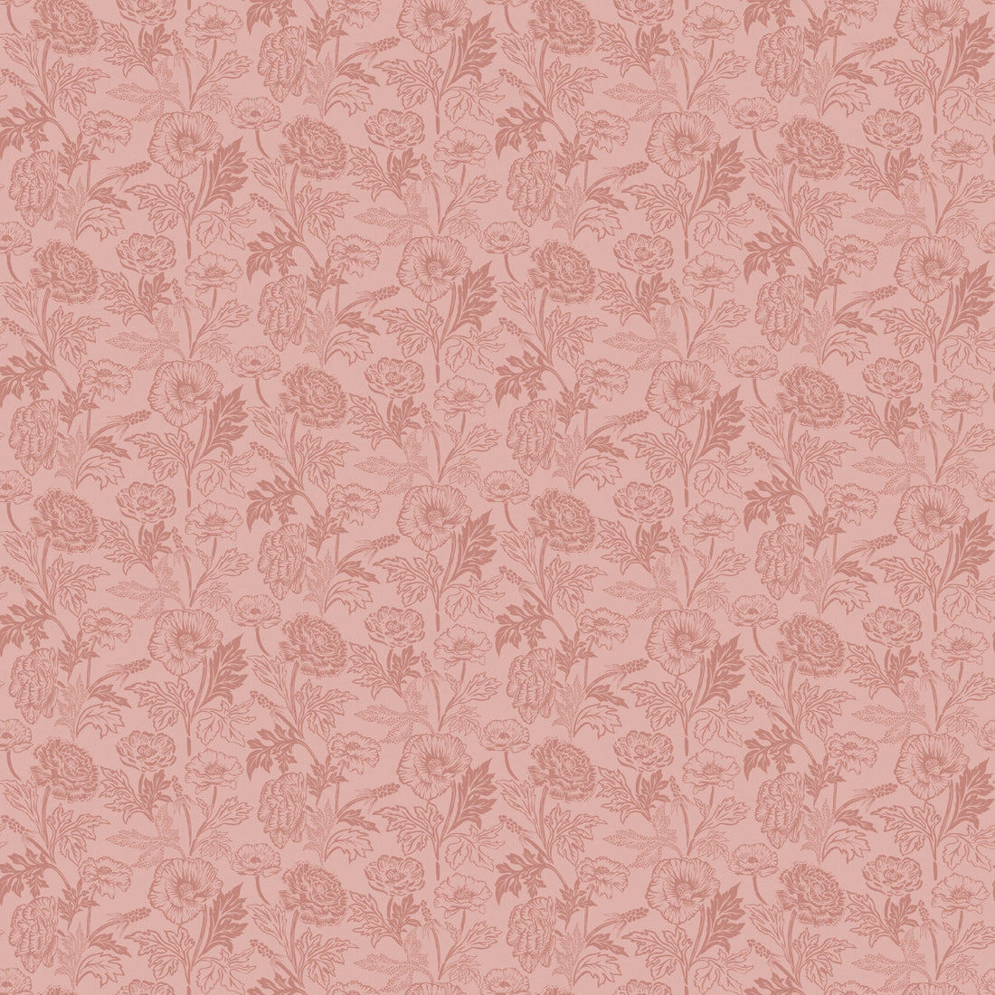Camila Floral Wallpaper, Dark-Green, Gold and Terracotta