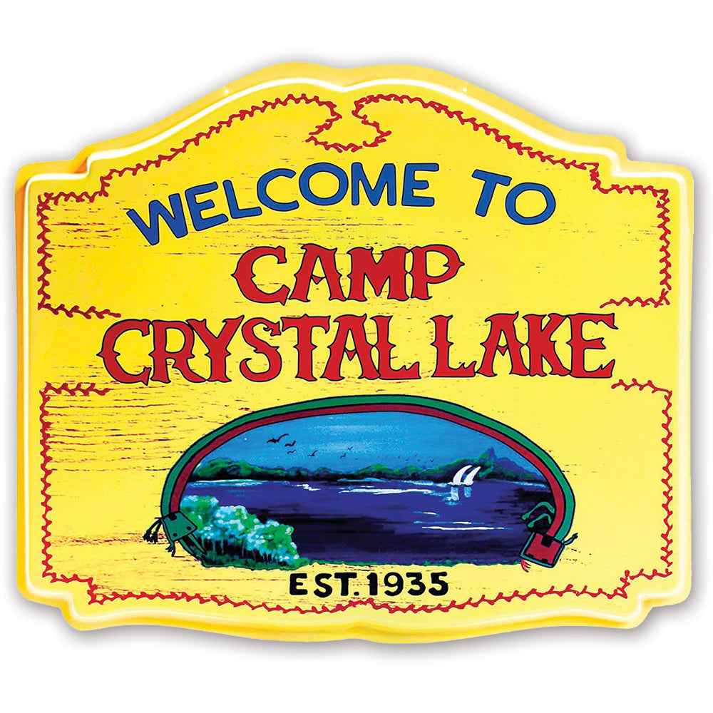 Camp Crystal Lake horror-themed vinyl sticker for laptops and gear