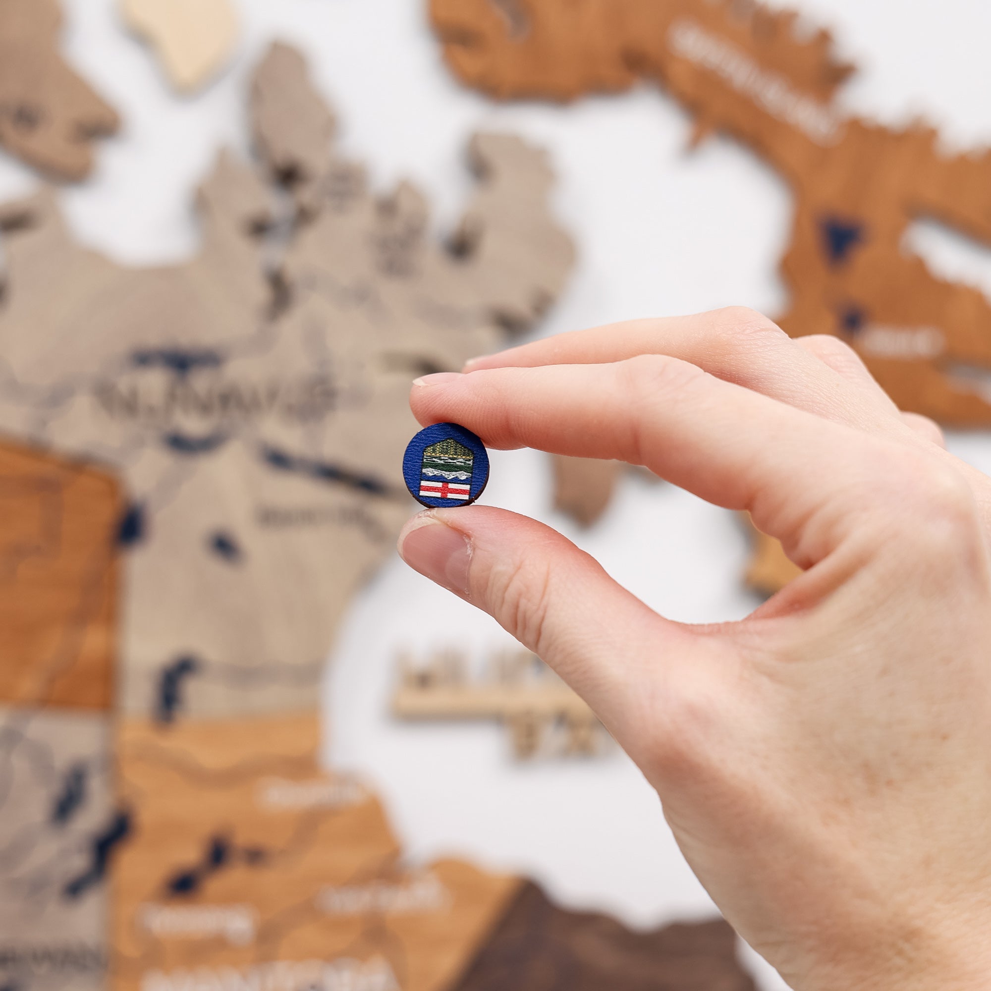 Canadian Provinces Travel Map Pins - Set of 13 Wooden Keepsake Pins