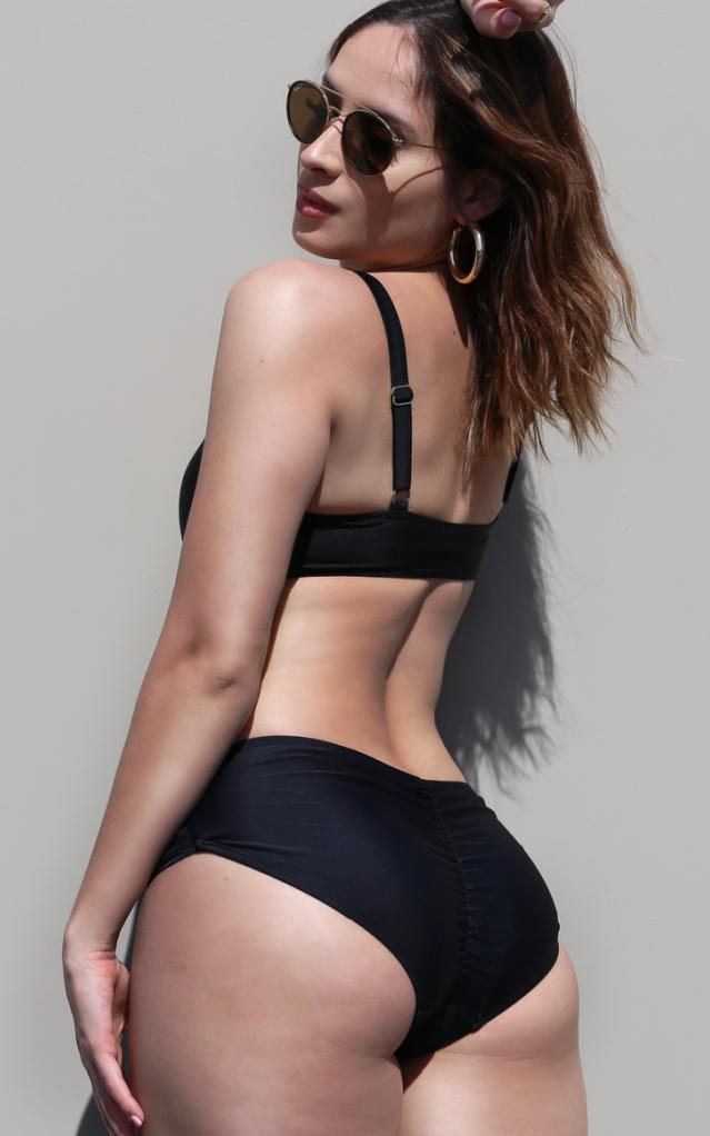 Capri Side Loop Double Rise Bikini Bottom - Geometric Sporty Fit