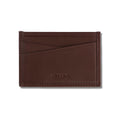 Slim Card Sleeve wallet in Mocha top-grain Italian leather with two card slots and bill compartment