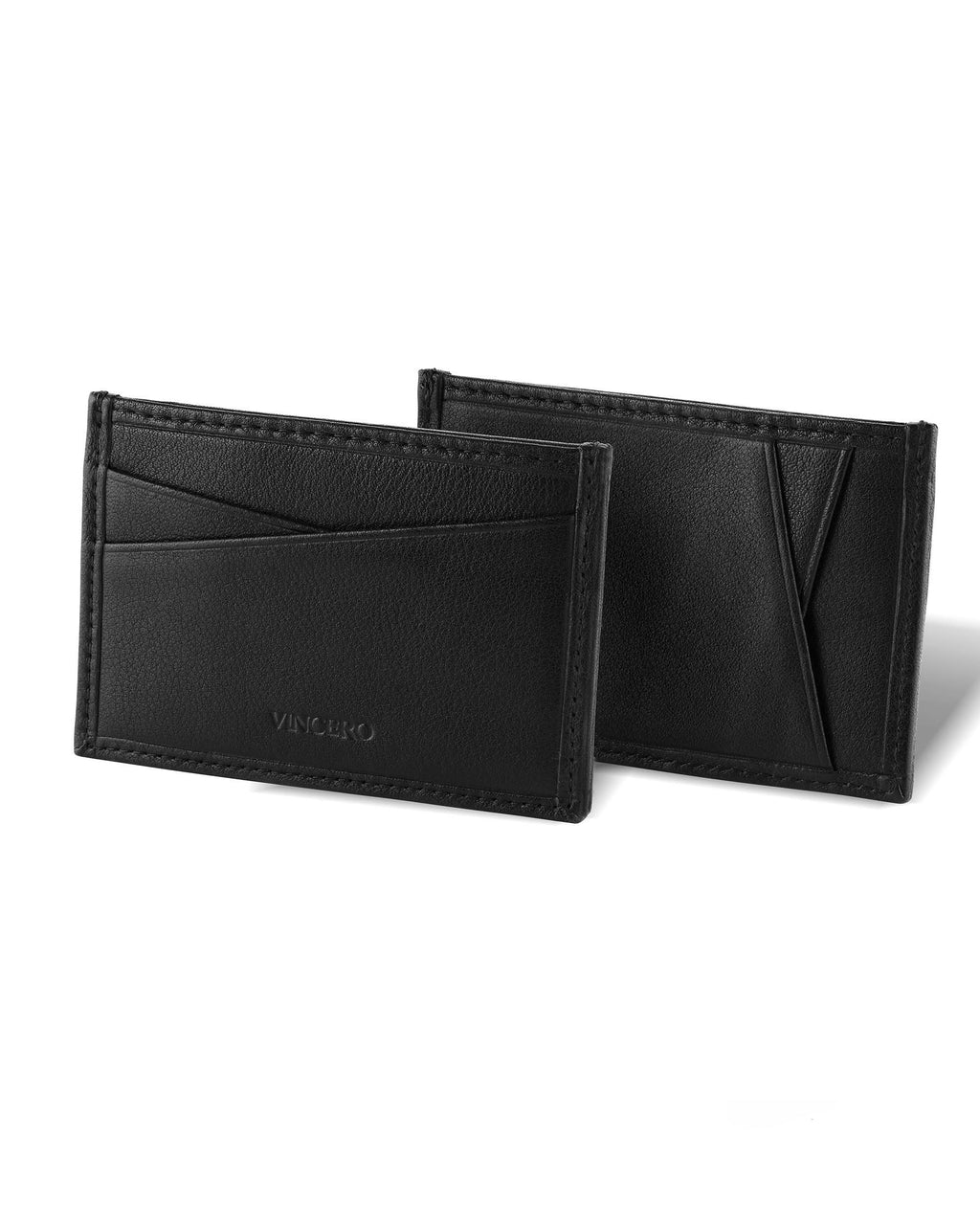The Card Sleeve - Black Italian Leather Slim Wallet