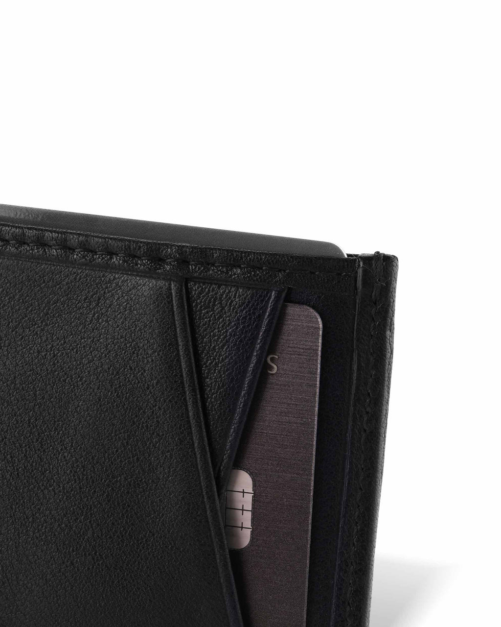 The Card Sleeve - Black Italian Leather Slim Wallet