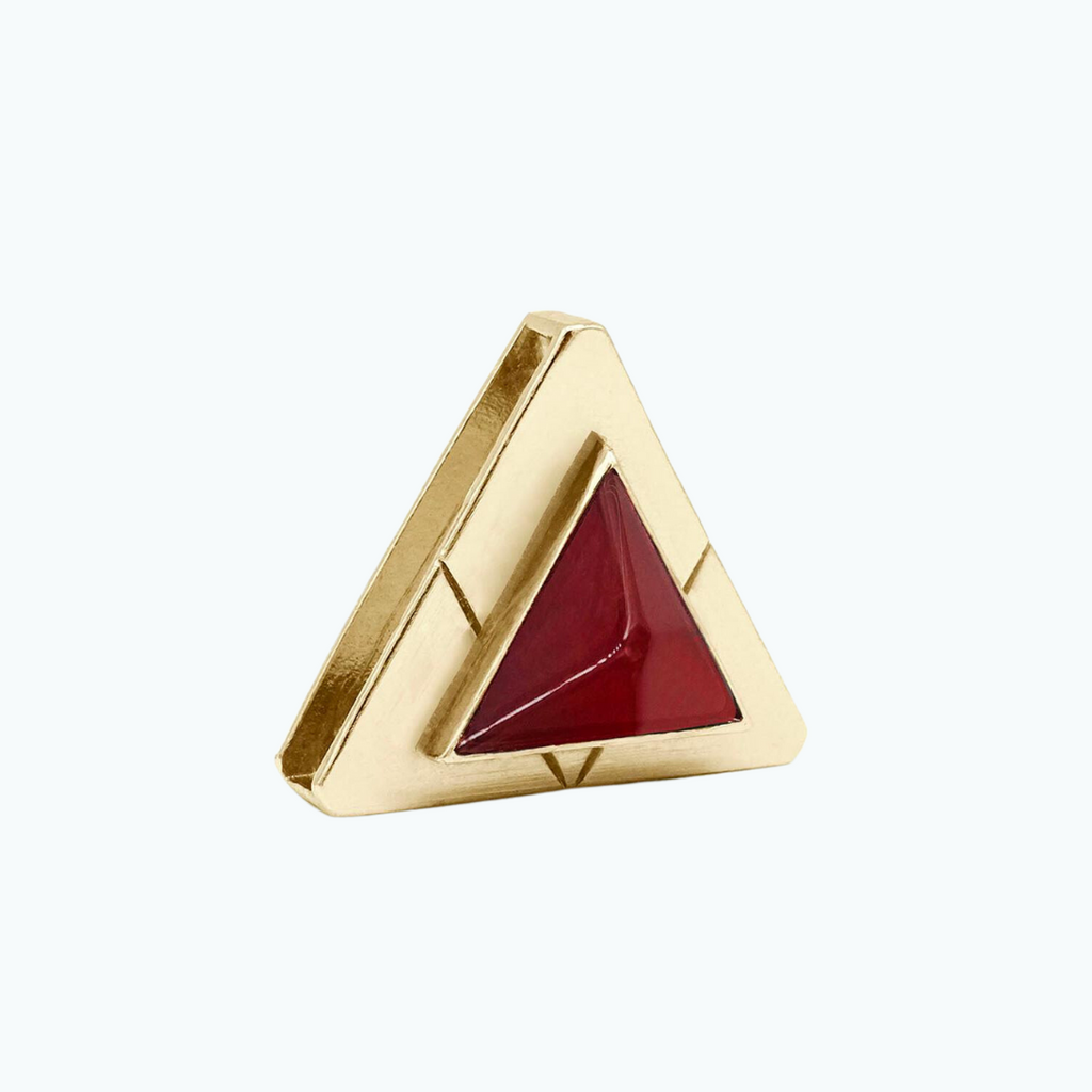 Carnelian Triangle Crystal Charm – Gold or Silver | DIPHDA