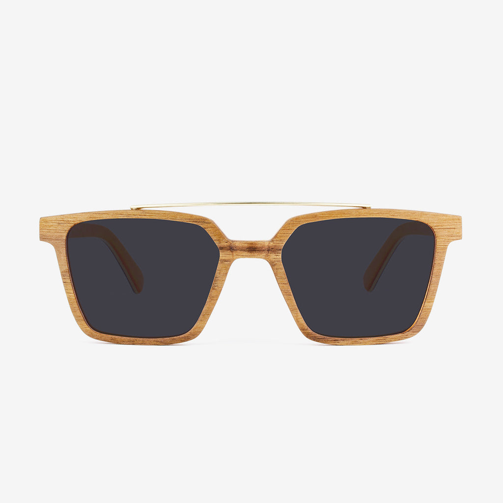 Carrabelle modern rectangular sunglasses with metal brow bar