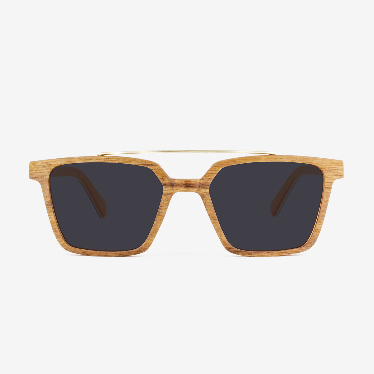 Carrabelle modern rectangular sunglasses with metal brow bar