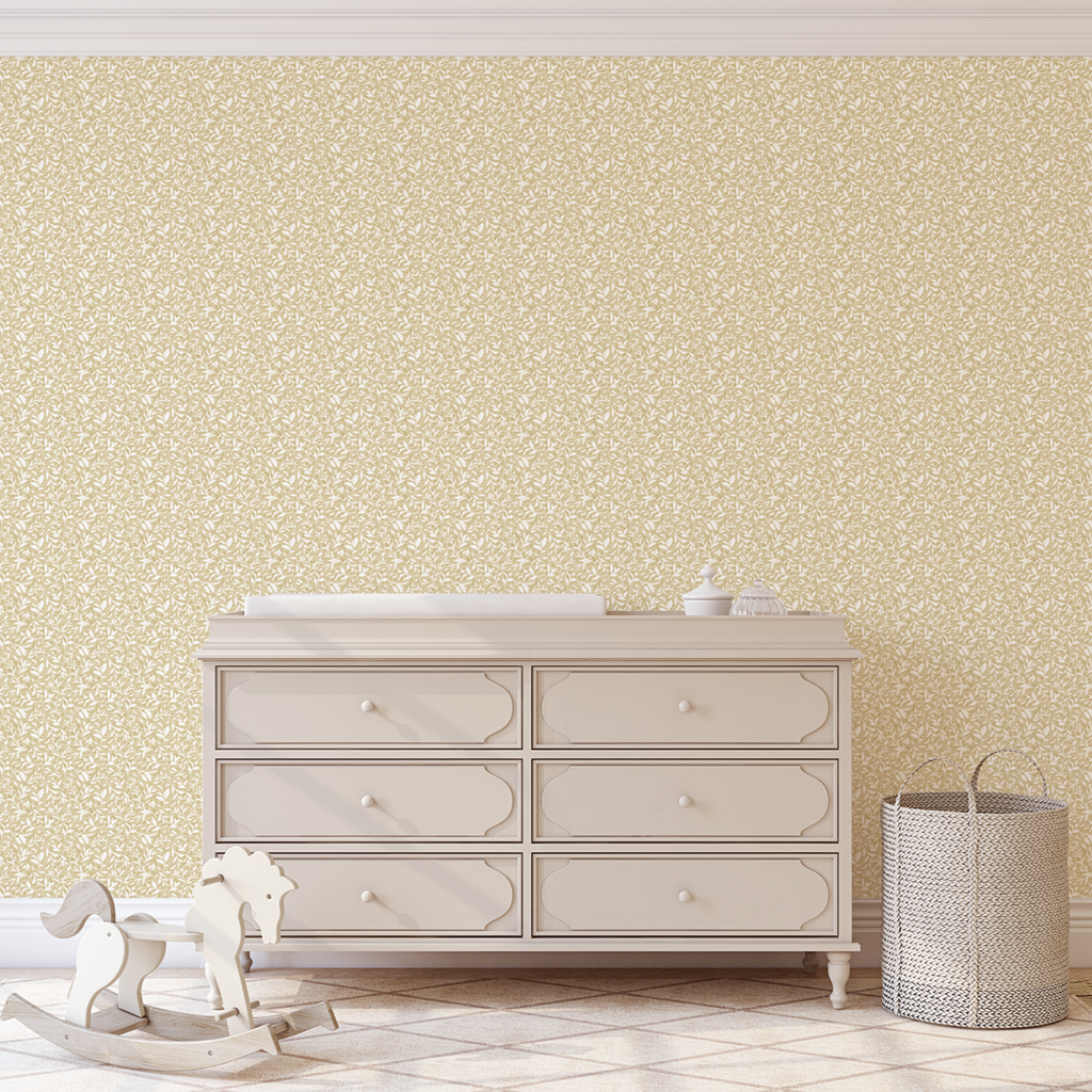 Grace Floral Removable Wallpaper in Beige, White and Mauve