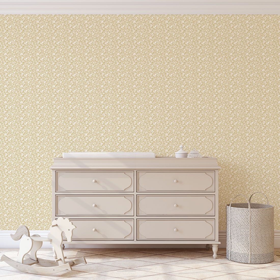 Grace Floral Removable Wallpaper in Beige, White and Mauve