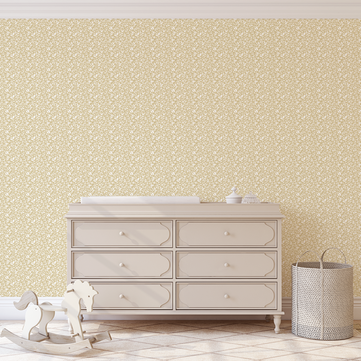 Grace Floral Removable Wallpaper in Beige, White and Mauve