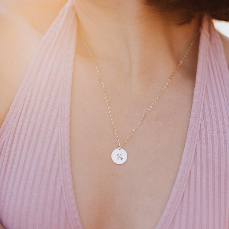 Cat Silhouette Disc Necklace
