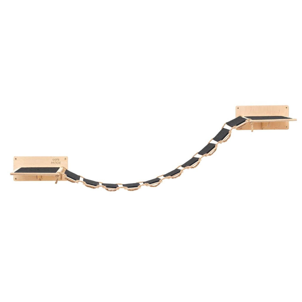 Cat Wall Bridge: 48.8-Inch Wooden Climbing Shelf for Pet Play