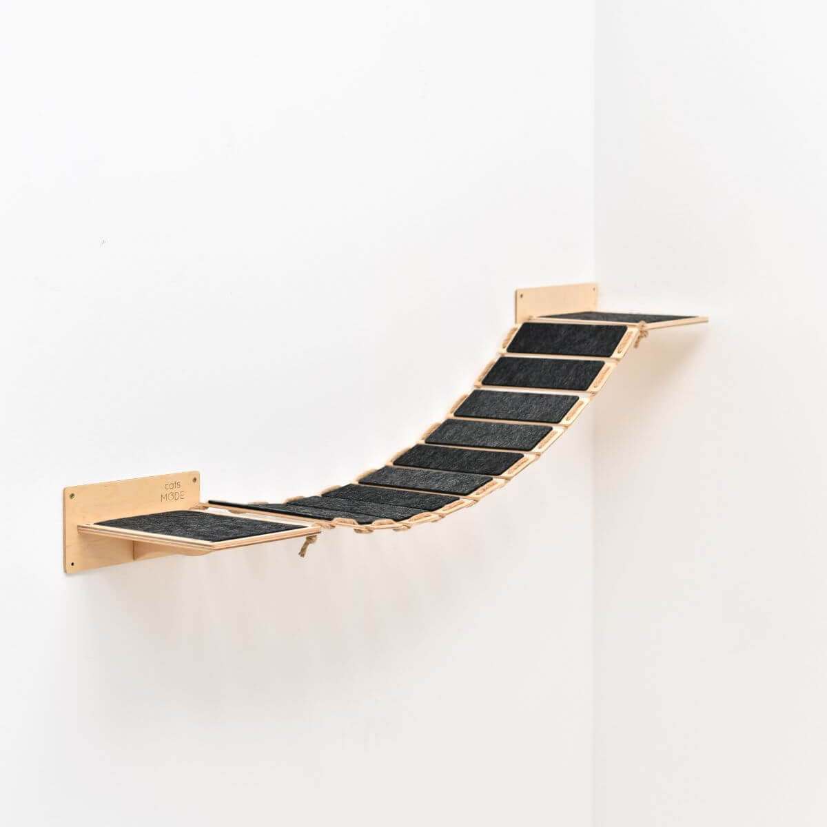 Cat Wall Bridge: 48.8-Inch Wooden Climbing Shelf for Pet Play