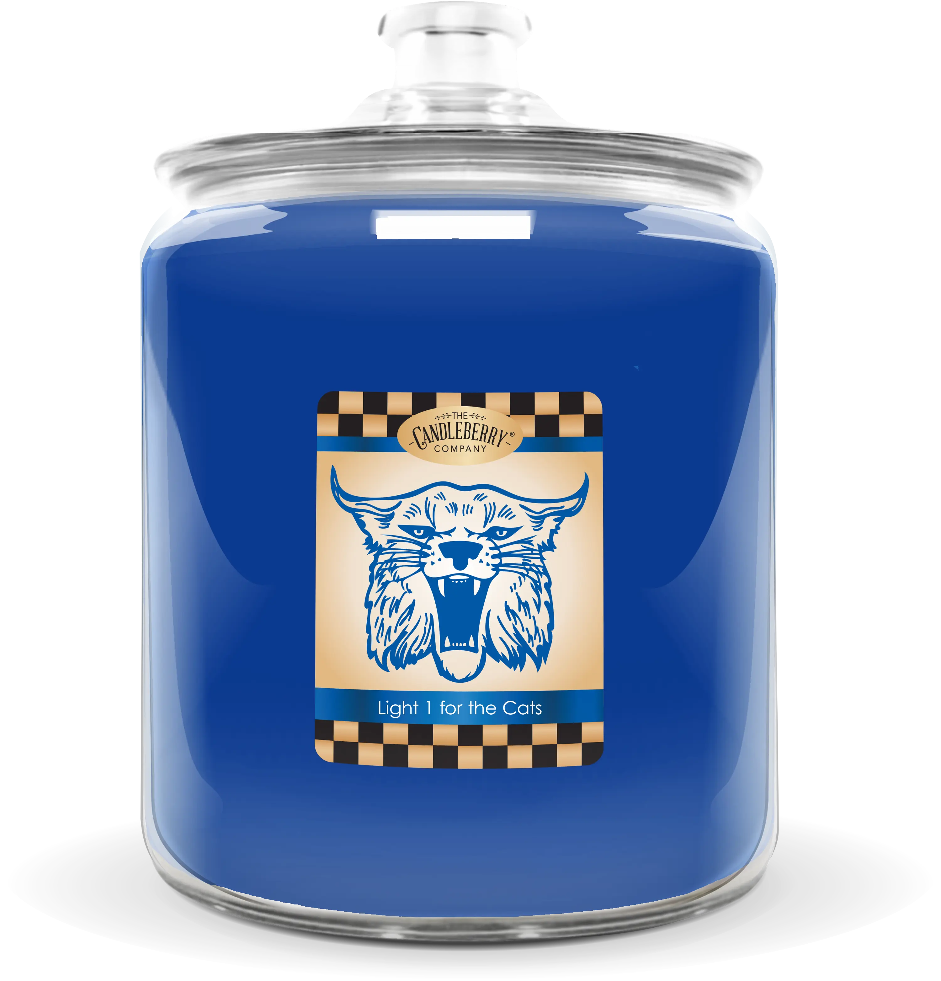 Light One For The Cats 4-Wick Cookie Jar Candle, Royal Blue