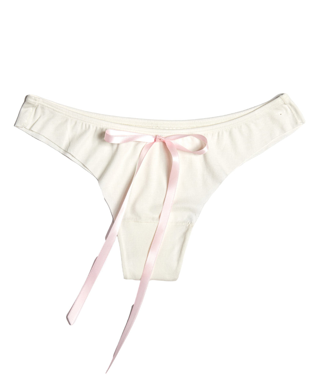 Classic Princess Brief in White and Pale Pink Cotton Knit