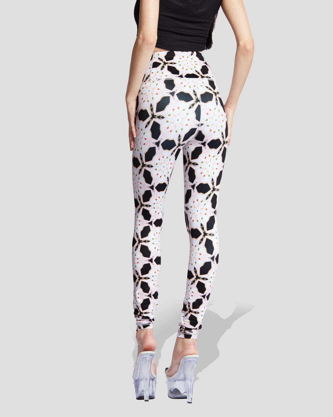 Purrfect Sin High-Waisted Geometric Leggings - Edgy Streetwear