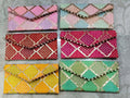 Set of 6 colorful synthetic Shagun envelopes for wedding gifts