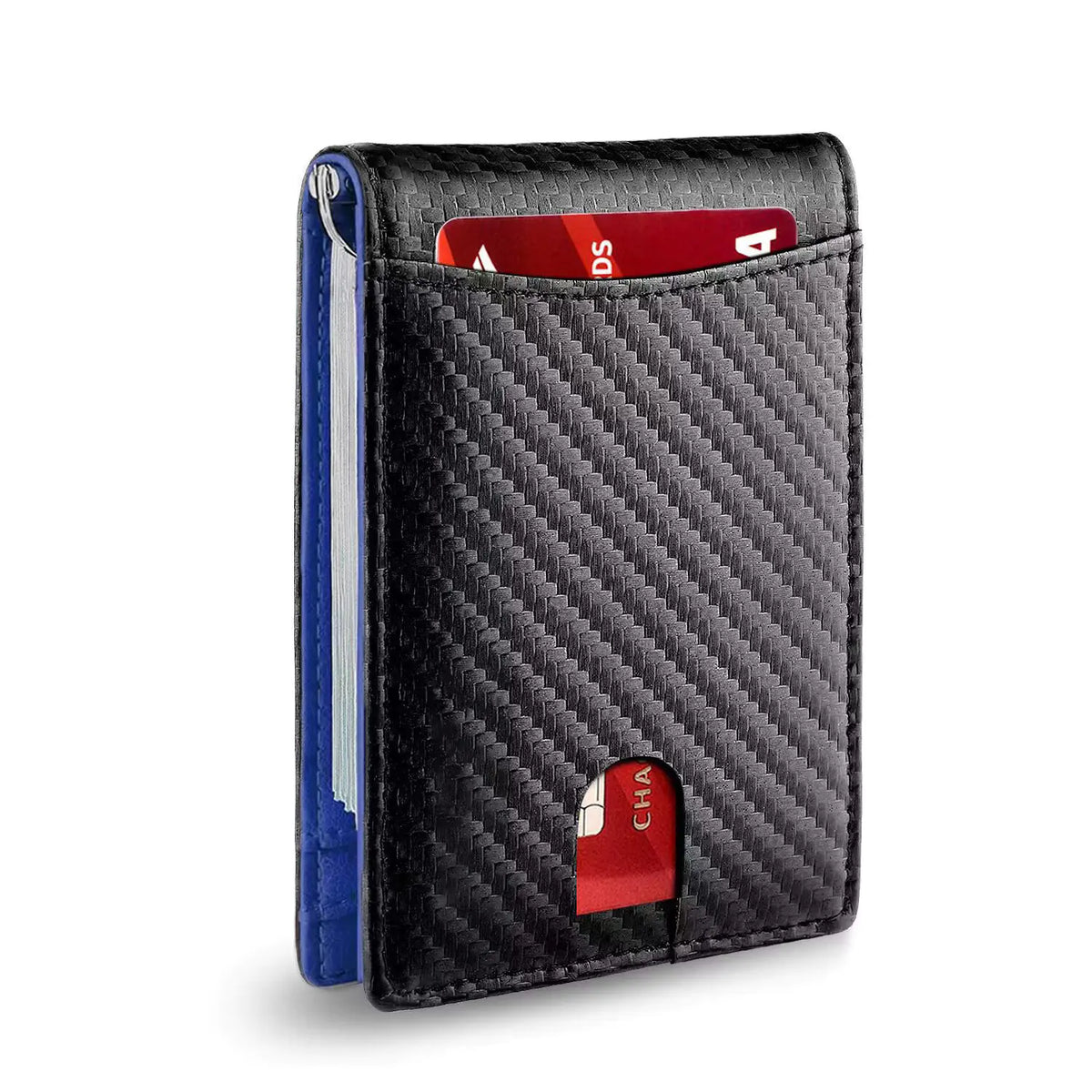 Men's Carbon Fiber Wallet with Anti-Theft Money Clip