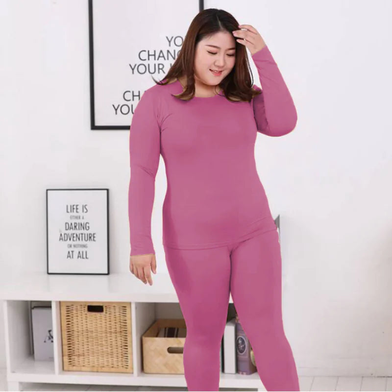 Women's Fleece and Plush Underwear Set for Winter