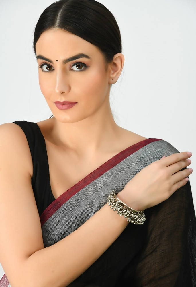 Oxidised Silver-Plated Ghungroo Bracelet for Ethnic Party Wear