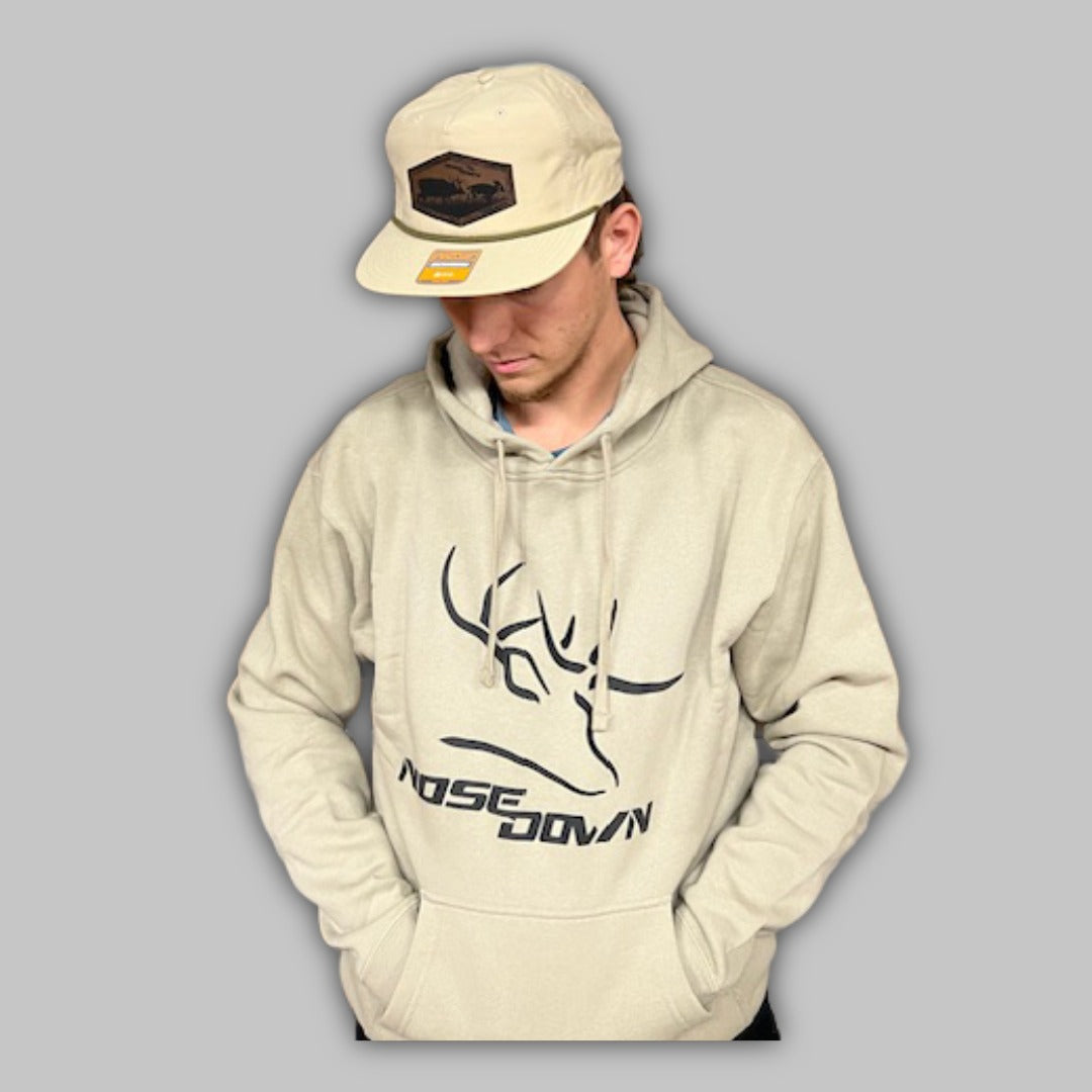 Mid Weight Pullover Hoodie in Cement Greyish Brown or Alpine Green