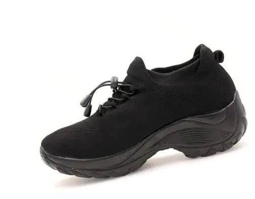 1855 Women's Knit Sneakers with Thick Wedge Sole