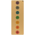 Cushioned Aura cork yoga mat in cork-tan and forest-green