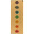 Chakras Original Cork Yoga Mat in brown and green with geometric design