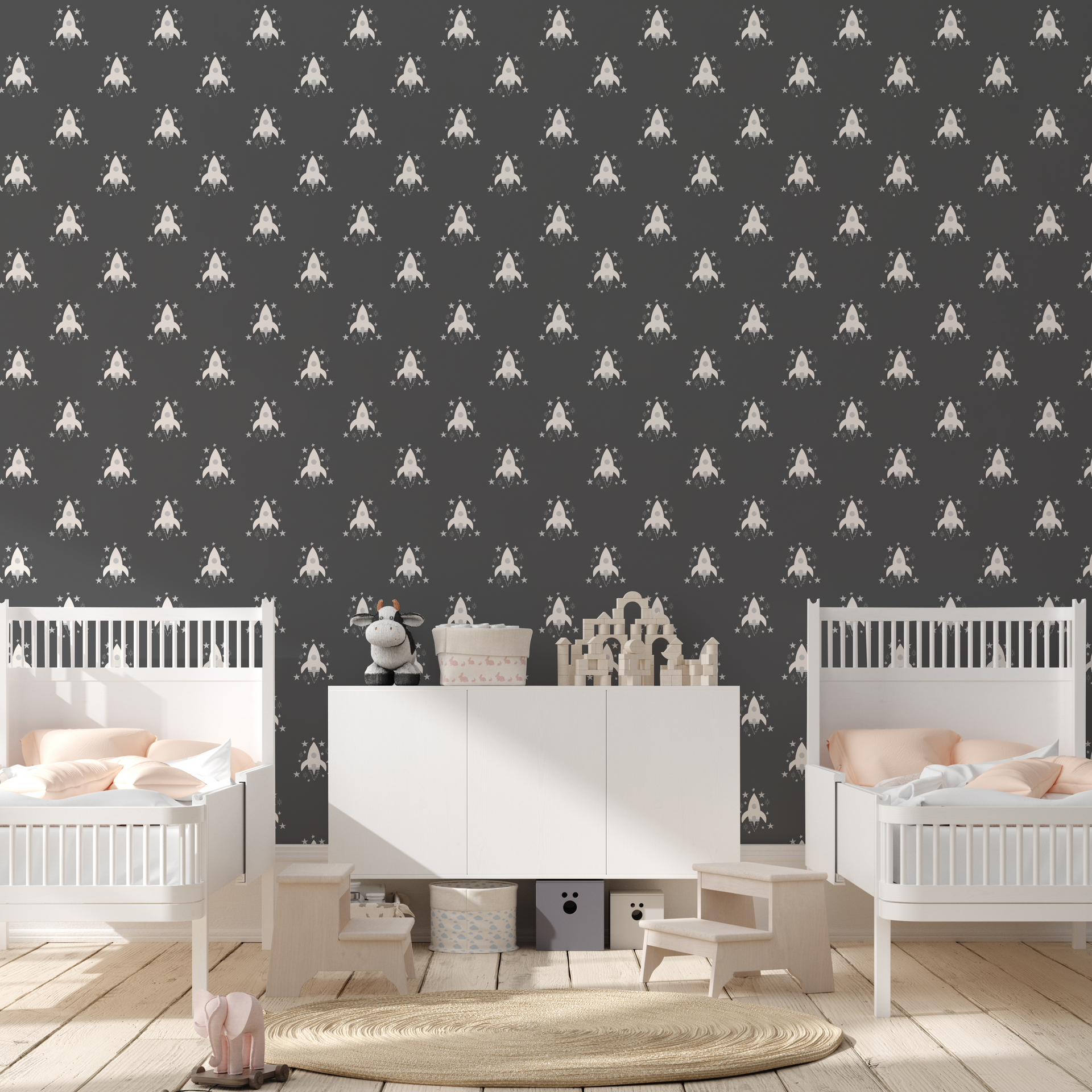 Ryan Geometric Removable Wallpaper in Mint, Lavender and Navy