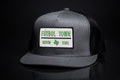 Fútbol Town flatbill snapback hat for soccer fans in a structured, modern style
