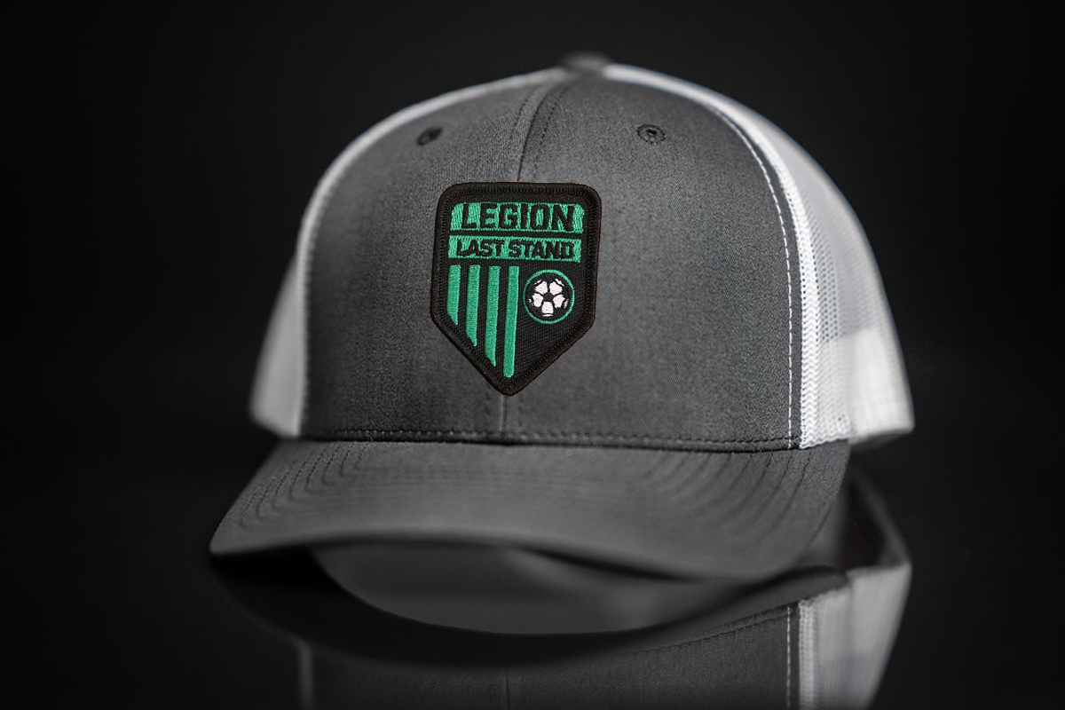 Legion Shield Curved Bill Mesh Snapback Hat for Austin Soccer Fans