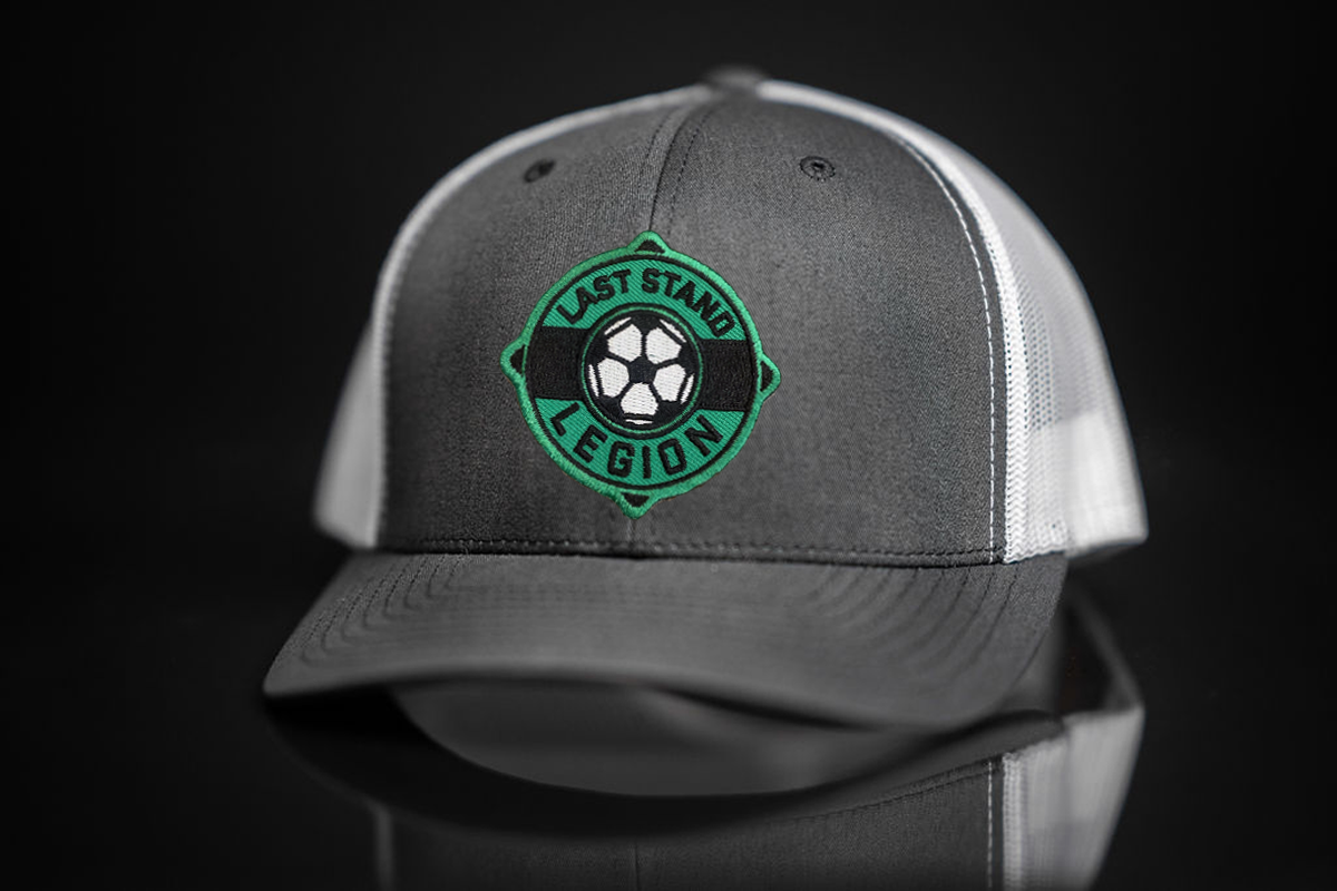Legion Soccer Ball Graphic Curved Bill Mesh Snapback Cap