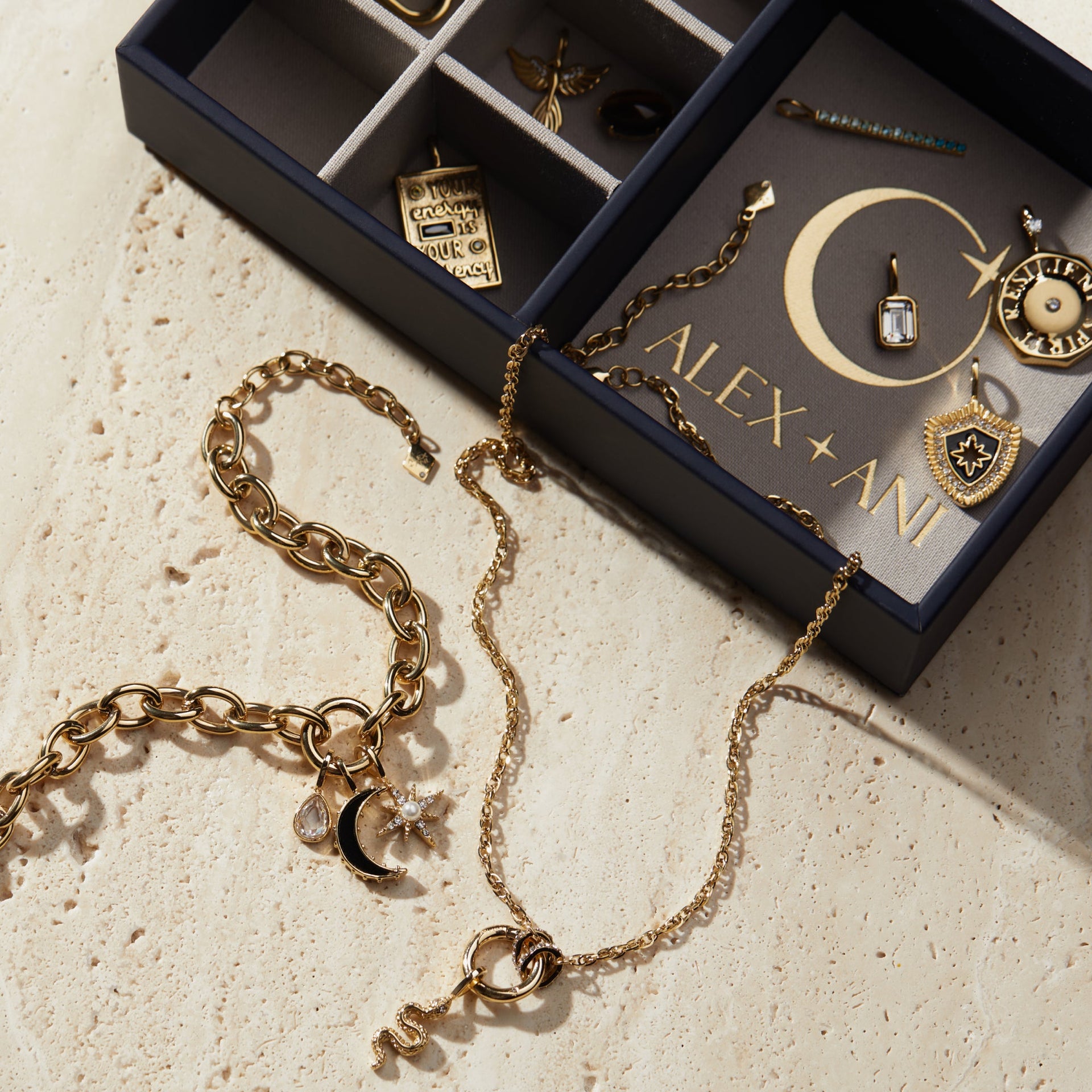 Luxury Jewelry Storage Tray with Removable Cover & Compartments