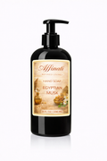 A sleek black 8 oz bottle of Affinati Egyptian Musk hand soap with a pump dispenser against a white background.