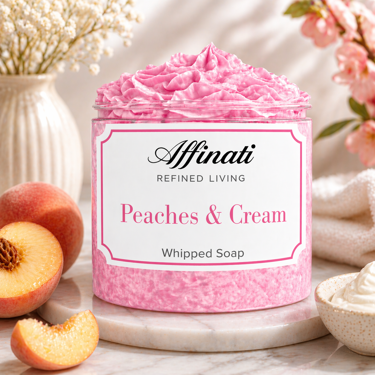 Peaches & Cream Whipped Soap - 20 oz