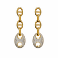 Roxanne Two Tone Pave Drop Earring