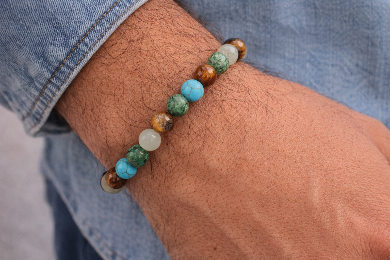 Anxiety Relief & Balance Bracelet – Multicolor Natural Stones for Calm, Clarity & Communication