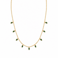 Beaded Emerald Marquise Necklace